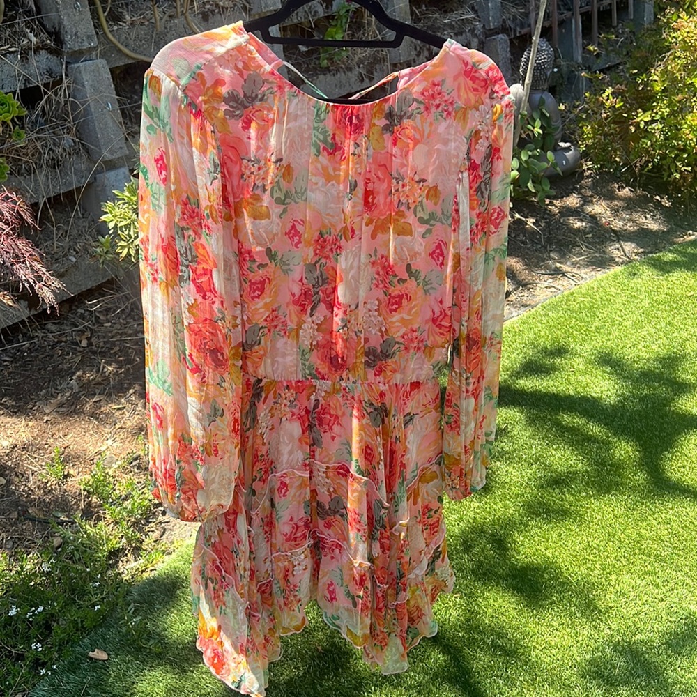 Gilbert Farrah open back dress floral print medium
